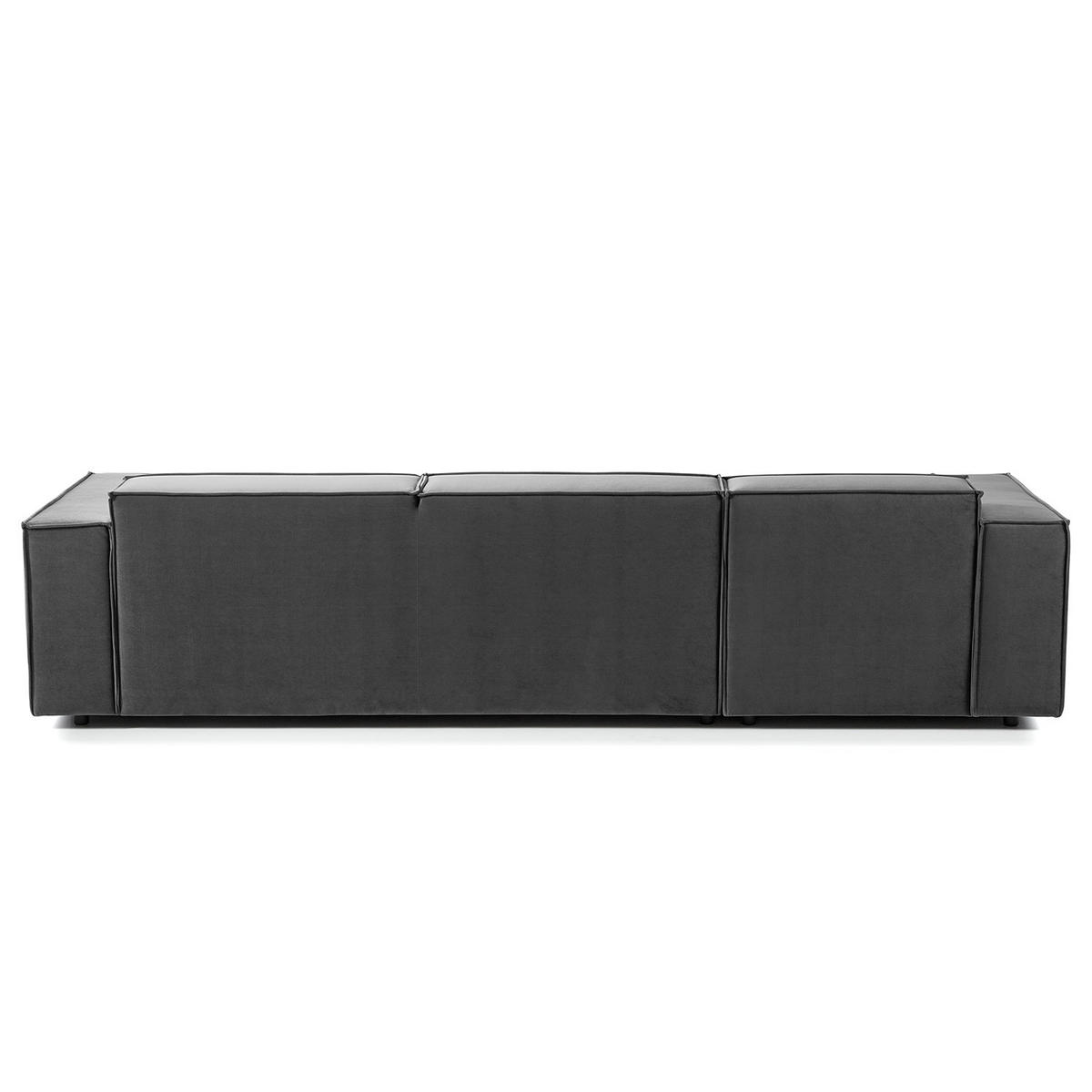 ECKSOFA mit Longchair - Schwarz/Grau, Kunststoff/Textil (294/177cm) - home24