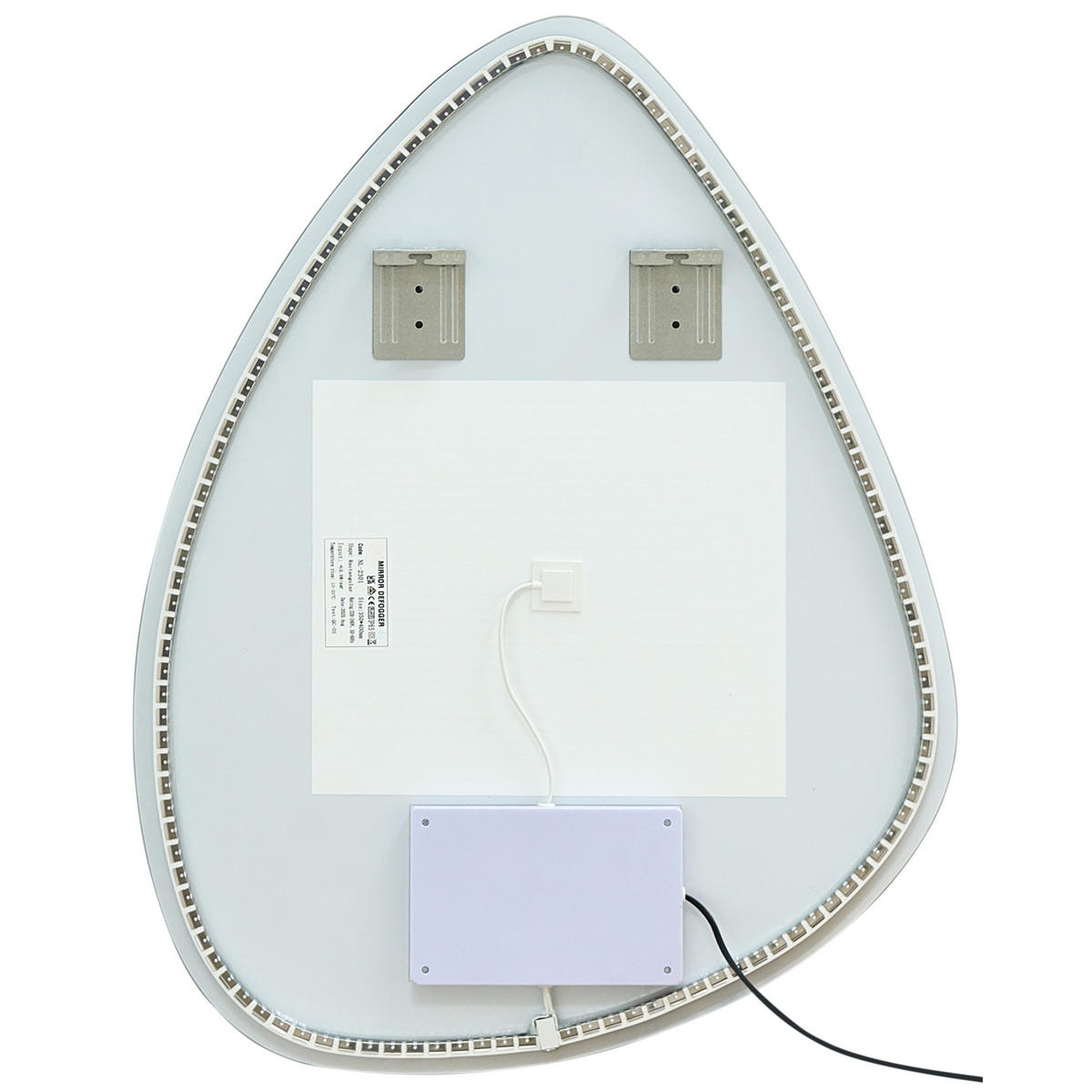 OGLINDĂ DE BAIE CU LED 70/90 cm argintie Lugny - argintiu, sticlă (70/90/1cm) - Beliani