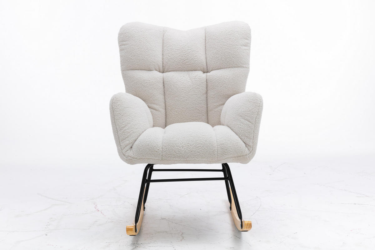 SCHAUKELSESSEL Weiß - Weiß, Holz/Textil (70/95/80cm) - Urban Meuble