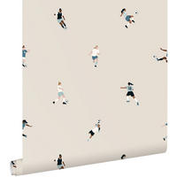 TAPETE Fußballspielerinnen 50 x 900 cm - Beige, Papier (50/0.1cm) - ESTAhome