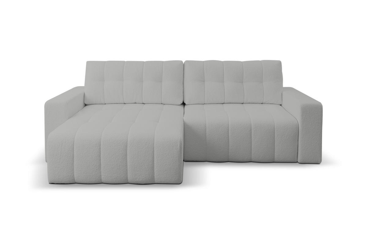 ECKSOFA Palermo mit Schlaffunktion und Bettkasten in Cordstoff - Dunkelgelb/Hellgrau, Holz/Holzwerkstoff (245/143cm) - Ravio