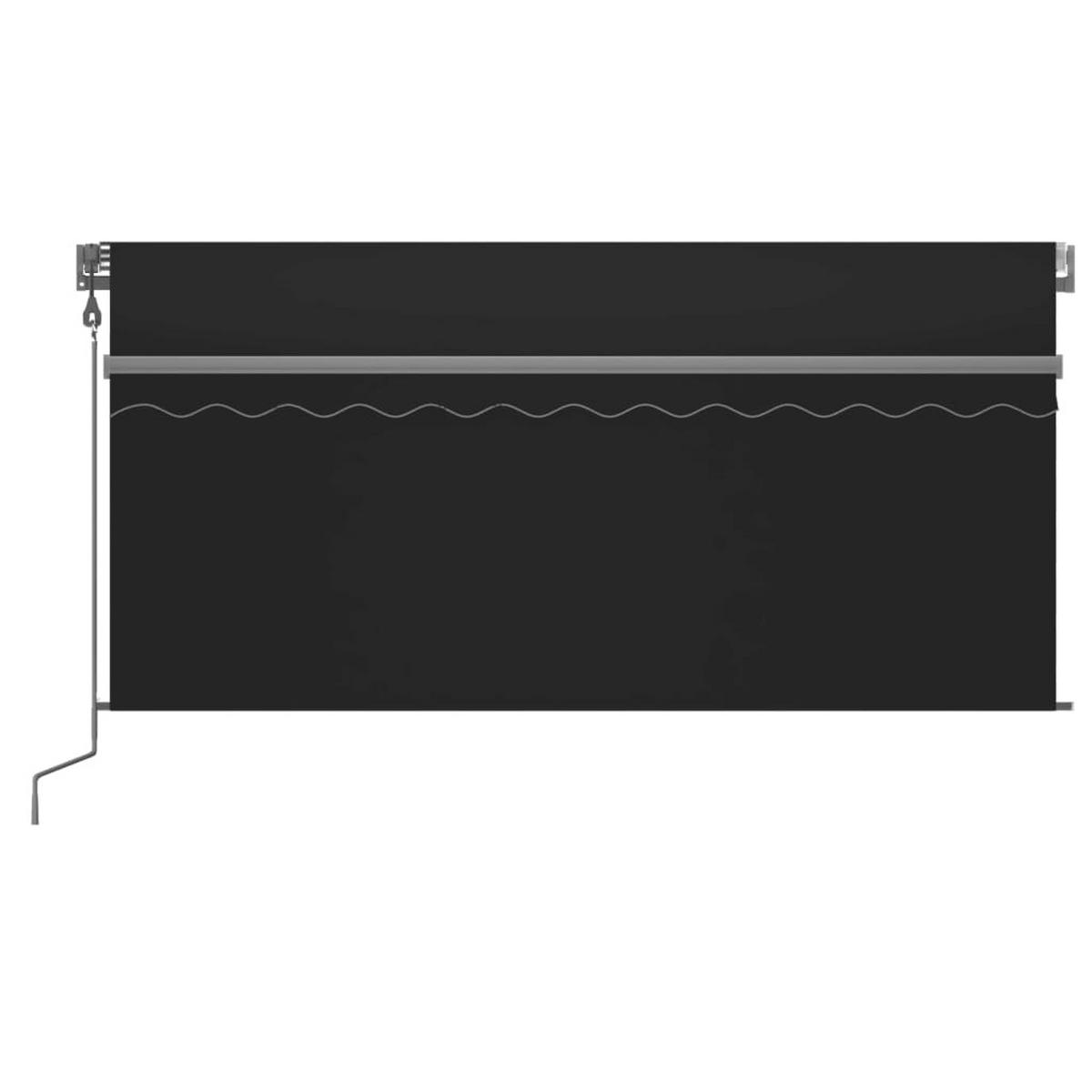 MARKISE Automatisch Einziehbar mit Volant 3x2,5 m Anthrazit - Anthrazit, Metall (300/1/3cm) - furnicato