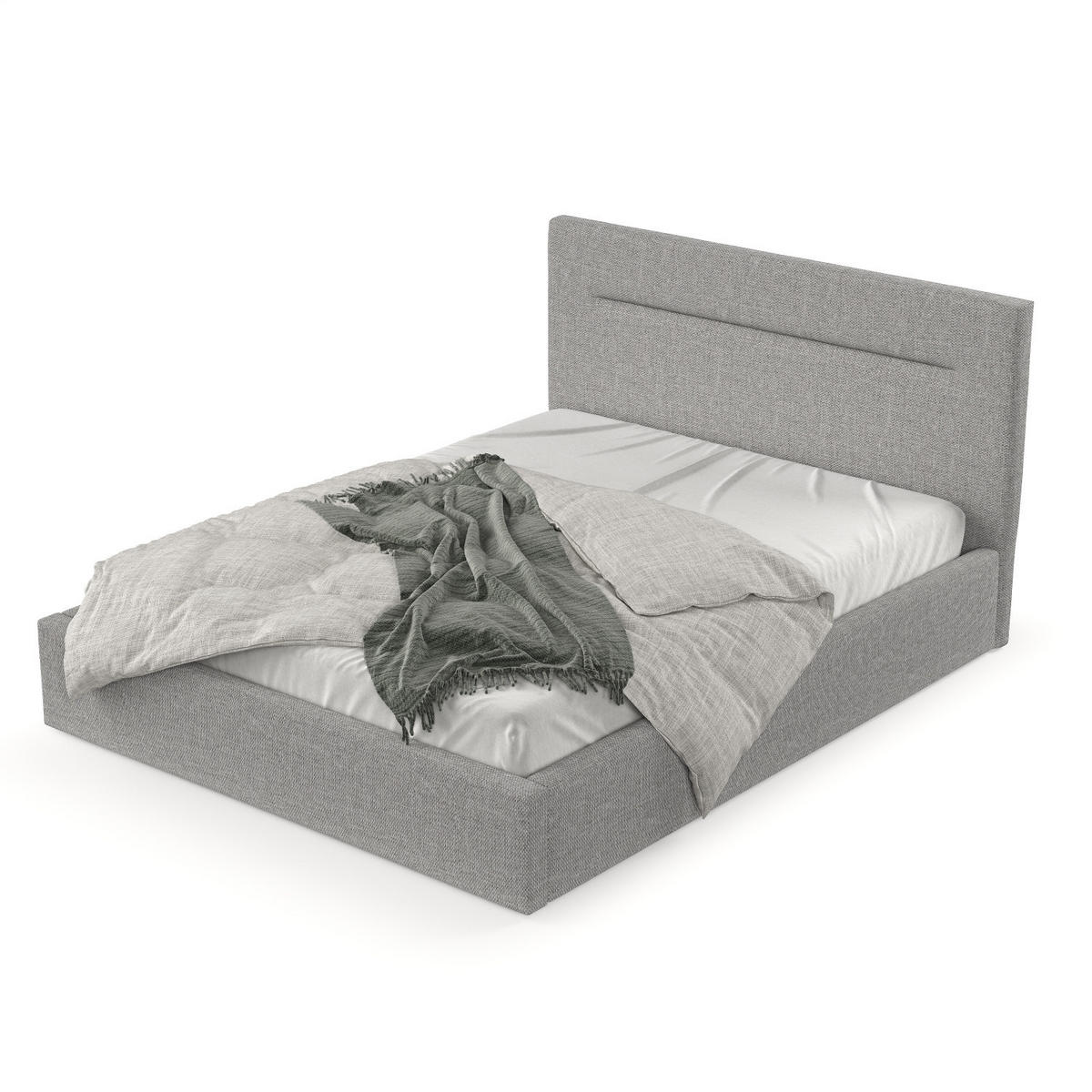 POLSTERBETT Liline 160/200 cm Hellgrau im Inari Stoff - Hellgrau/Schwarz, Holz/Holzwerkstoff (160/200cm) - AltaBeds