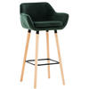 BARHOCKER Grande, Gestell Holz, Samt Grün - Braun/Grün, Holz/Textil (55/99/46cm) - TPFLiving