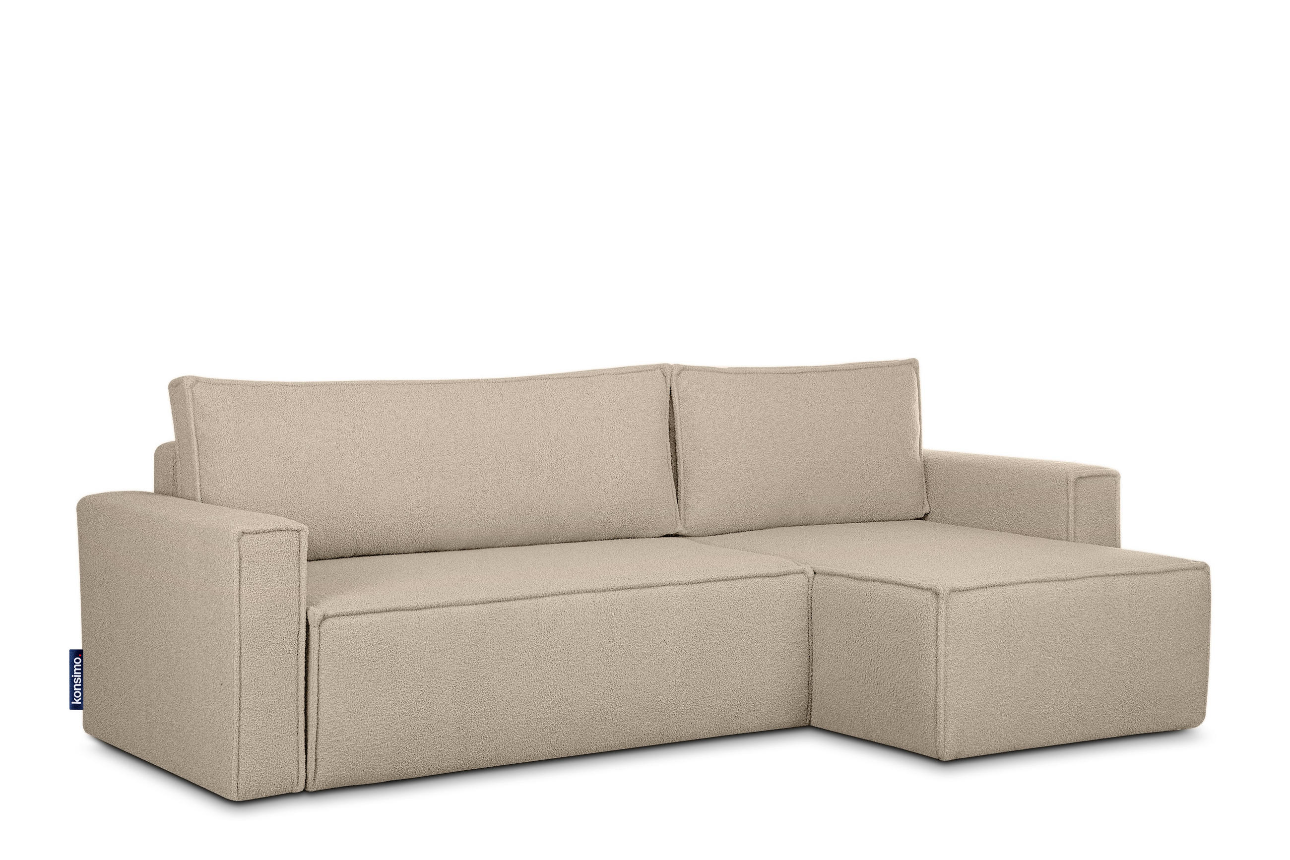 ECKSOFA-LINKS/RECHTS NAPI II mit Schlaffunktion, hellbeige - Beige, Textil (246/148cm) - KONSIMO®