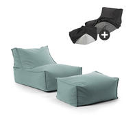 SITZSACK mit Hocker und Hülle Der Sundowner - Blau, Textil (65/65/100cm) - Mokebo