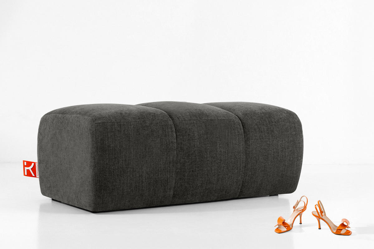 SITZHOCKER FLAVA, Graphitfarben - Graphitfarben, Holz/Holzwerkstoff (123/47/70cm) - KONSIMO®