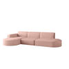 ECKSOFA Designer, Sofa L form MODENA 302 cm stoff Poso Rosa Links - Rosa, Holz (302/296cm) - Kaiser Möbel