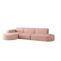 ECKSOFA Designer, Sofa L form MODENA 302 cm stoff Poso Rosa Links - Rosa, Holz (302/296cm) - Kaiser Möbel