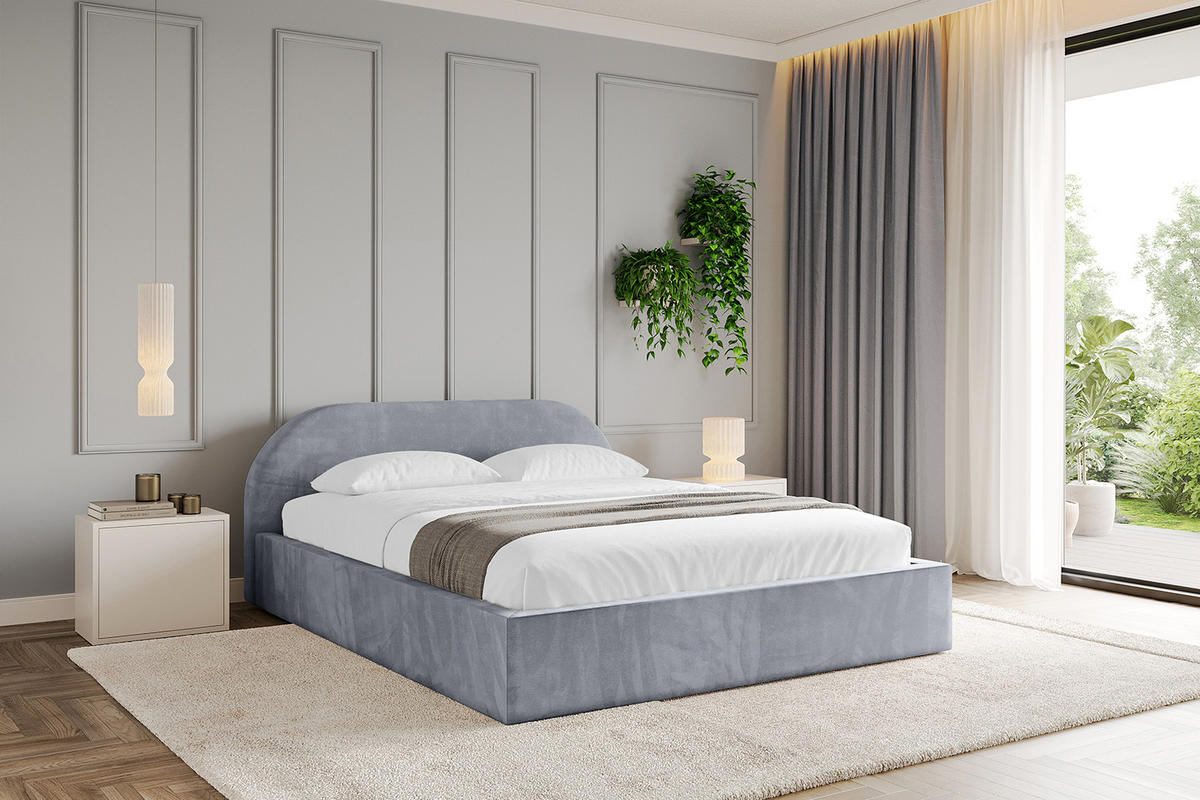 POLSTERBETT mit Bettkasten und Lattenrost, Bett mit Matratze H3/H4 - TIVON-V1 180x200 Grau - Grau, Holzwerkstoff/Textil (180/200cm) - ALTDECOR
