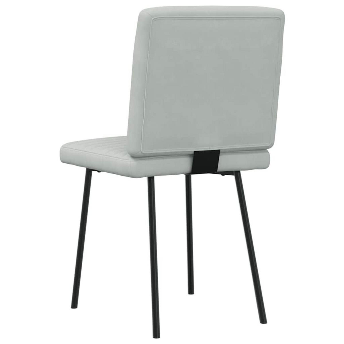 ESSZIMMERSTÜHLE 2 Stk. Hellgrau Samt 45*54*83cm - Grau, Metall (45/83/54cm) - ZMH