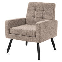 SESSEL mit Stahlbeinen und Webstruktur Relaxsessel 66,5x80x63,5 cm Braun - Schwarz/Braun, Textil/Metall (66.5/80/63.5cm) - ML-DESIGN