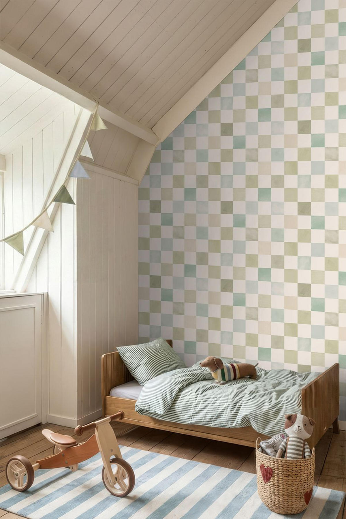 TAPETE Karomuster 50 x 900 cm - Beige, Papier (50/0.1cm) - ESTAhome