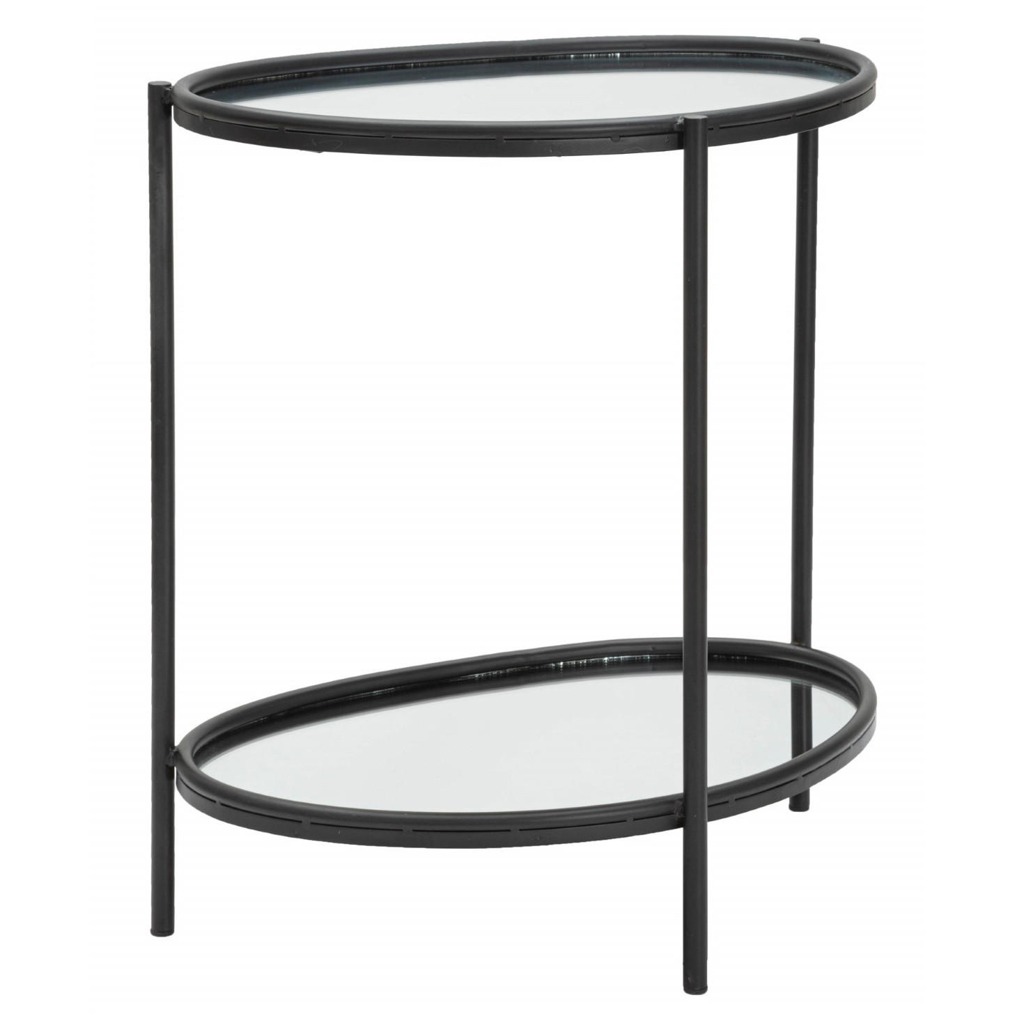 TISCH mit Spiegelplatten Schwarz 36,8/53,3/58,4 cm - Schwarz, Glas (36.8/53.3/58.4cm) - Mauro Ferretti