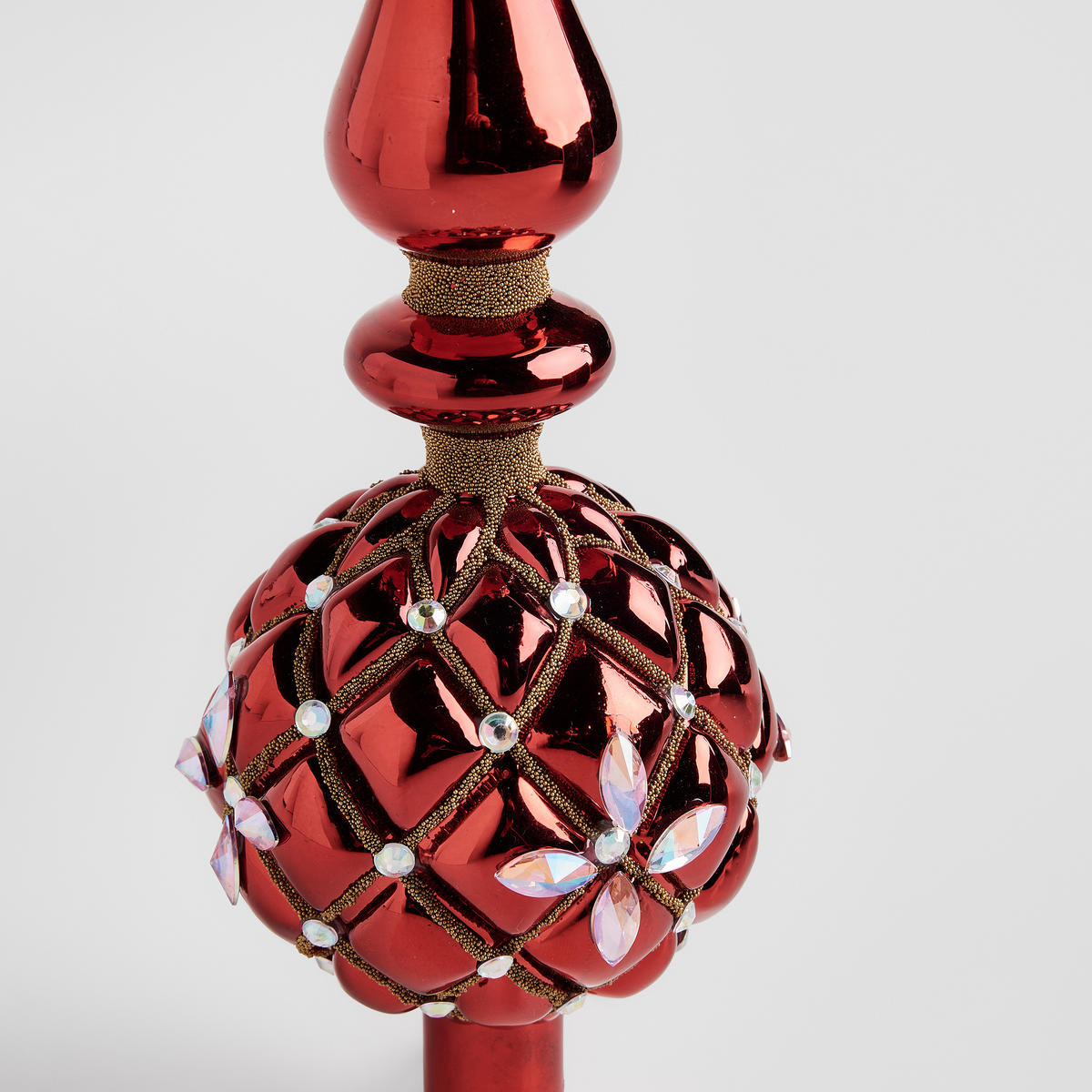 WEIHNACHTSBAUMSPITZE DRAG 31.5x8 cm, Rot, Weihnachtsdeko, Winter Christmas, XMAS, Christbaumspitze - Rot, Glas (31cm) - home&you