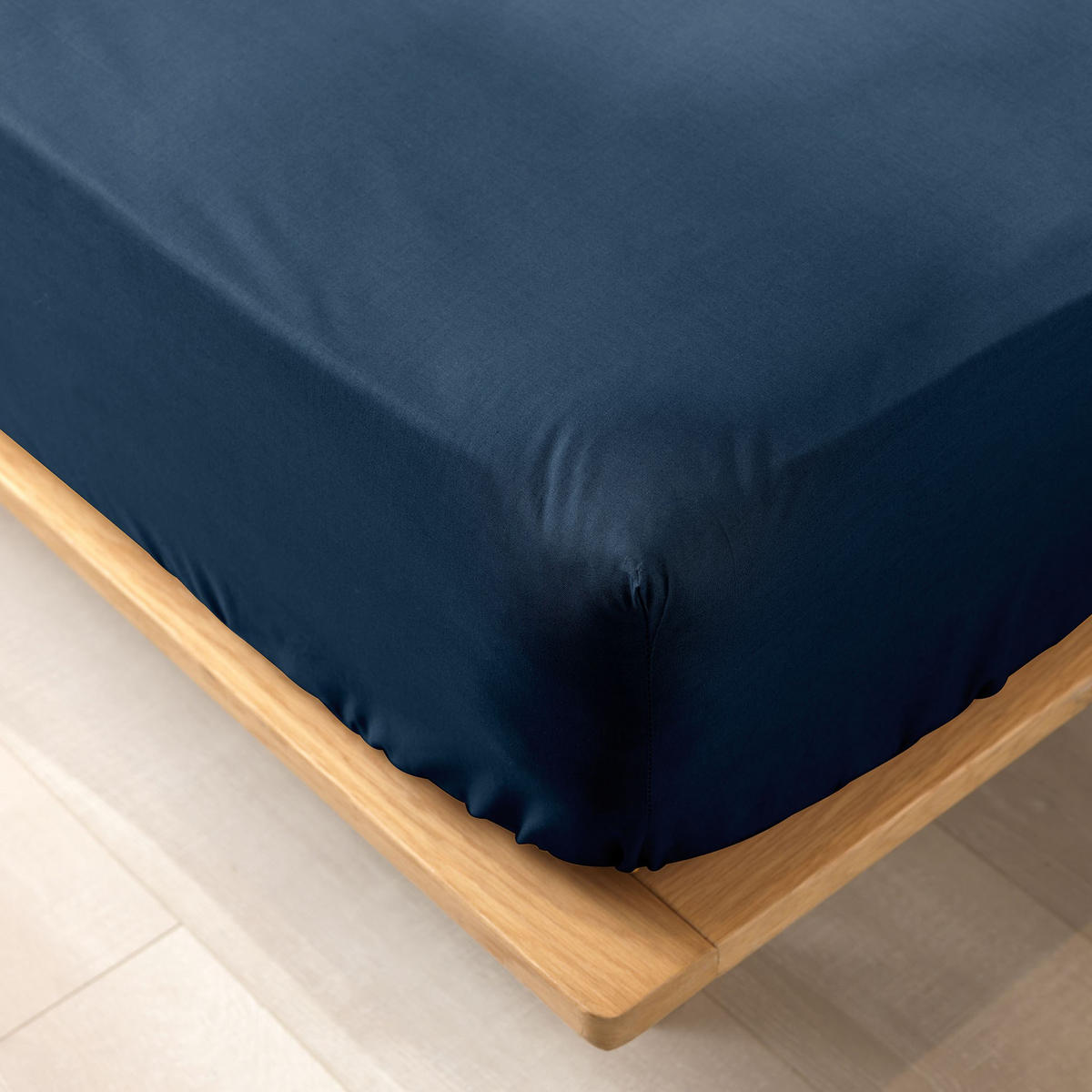 SPANNBETTTUCH mit Gummiband Biolina 200/180 cm - Dunkelblau, Naturmaterialen (180/200cm) - Douceur d´intérieur