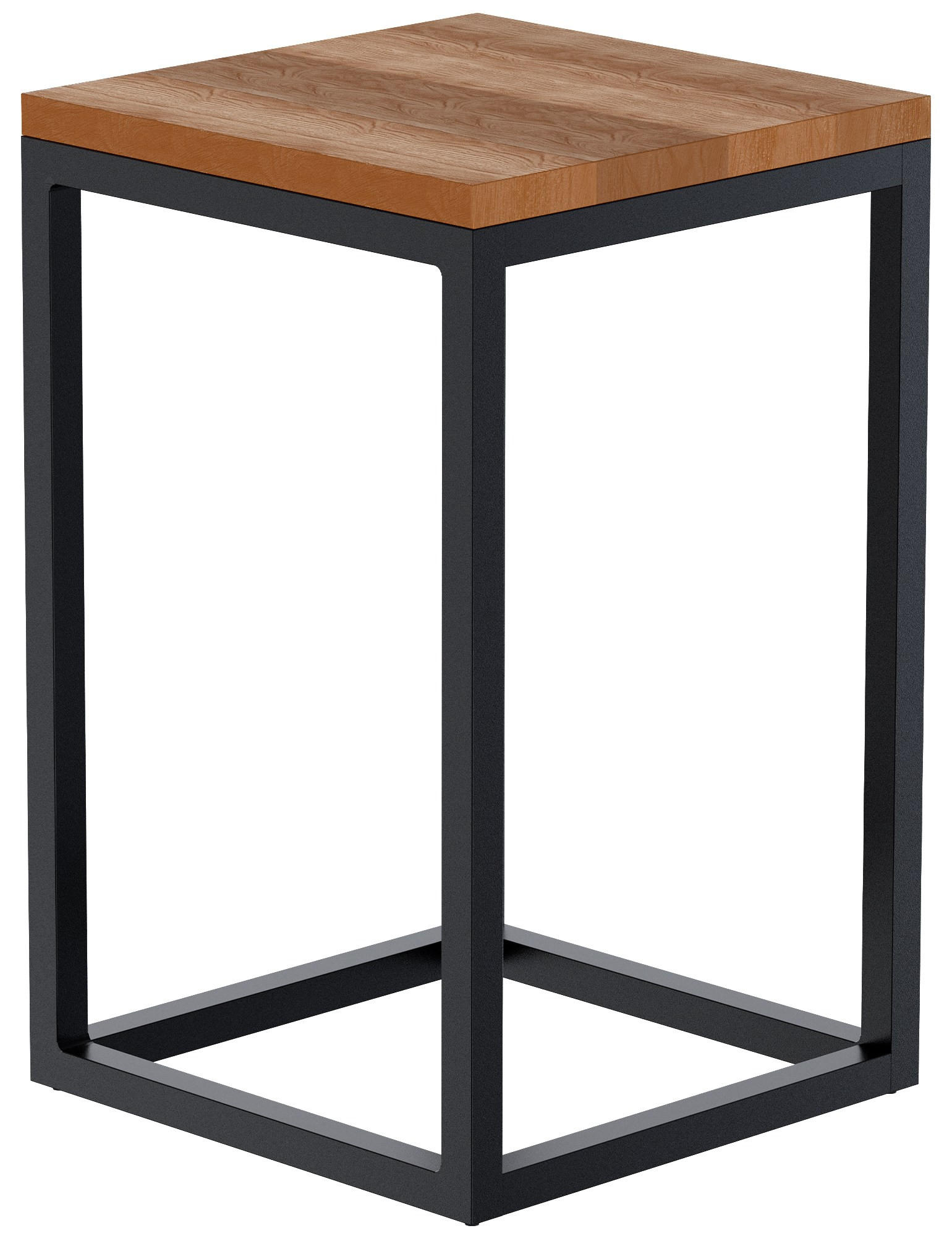 BEISTELLTISCH eckig 30/30/50 cm Holz Eiche - Eichefarben/Schwarz, Holz/Metall (30/30/50cm) - CLP