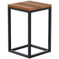 BEISTELLTISCH eckig 30/30/50 cm Holz Eiche - Eichefarben/Schwarz, Holz/Metall (30/30/50cm) - CLP