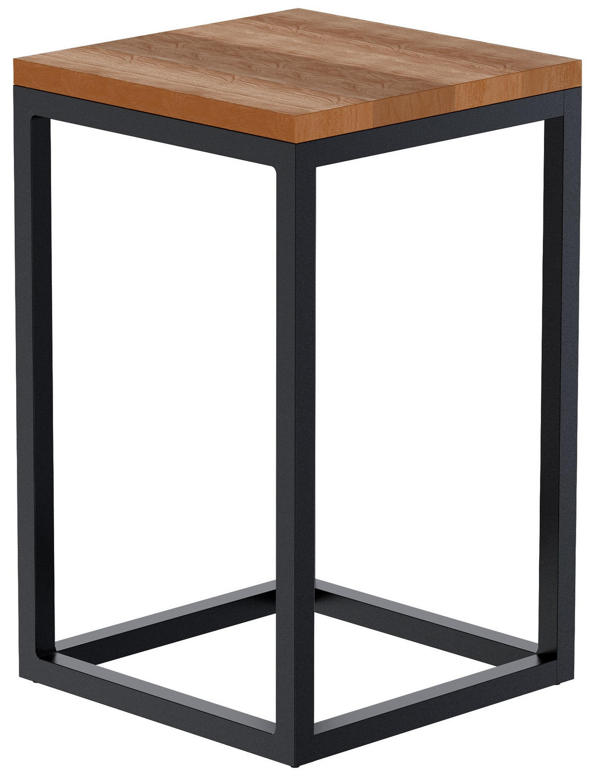BEISTELLTISCH eckig 30/30/50 cm Holz Eiche - Eichefarben/Schwarz, Holz/Metall (30/30/50cm) - CLP