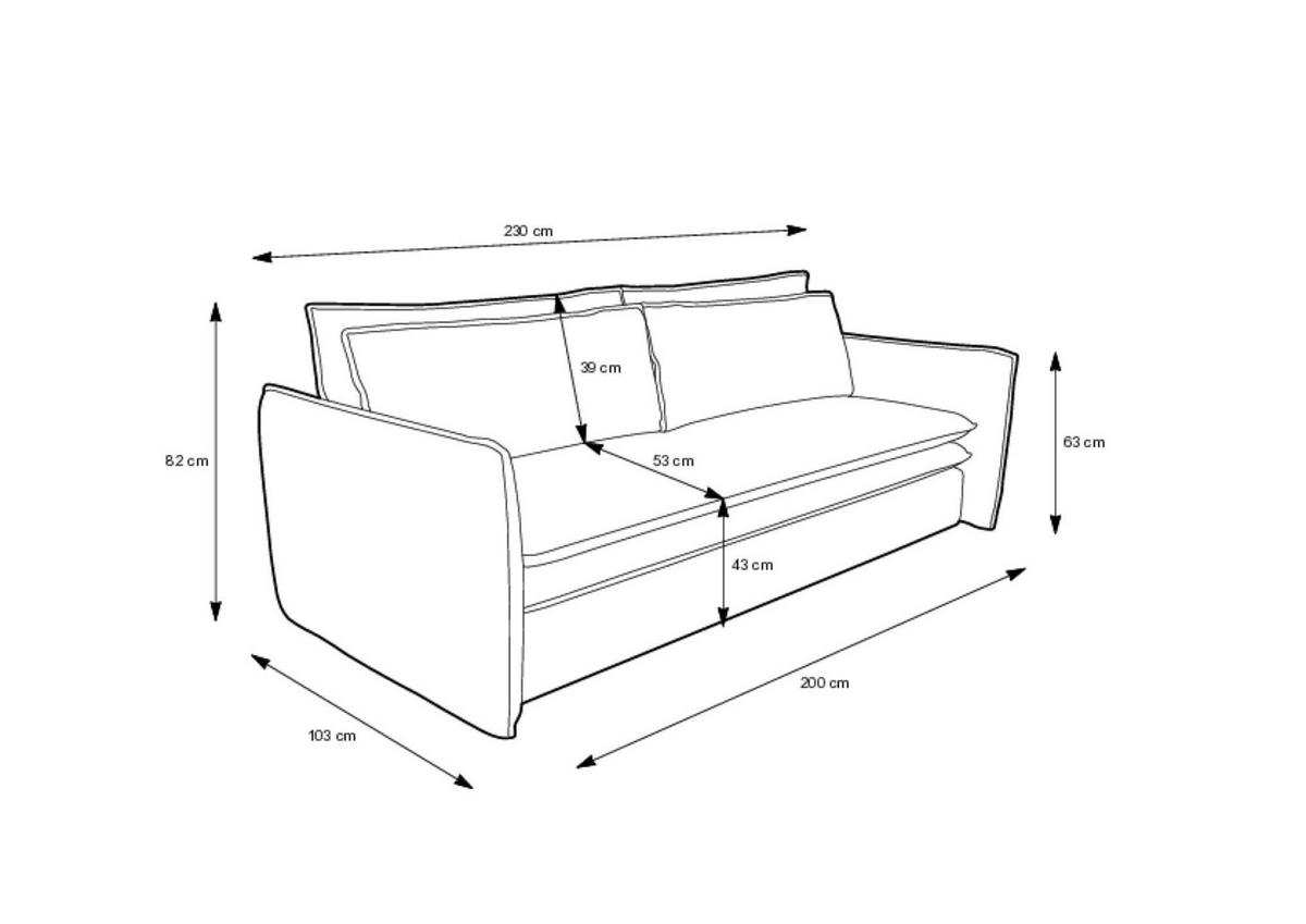 SOFA TILIA Beige 230x103x82 cm - Beige, Textil (230/82/103cm) - FURNLUX
