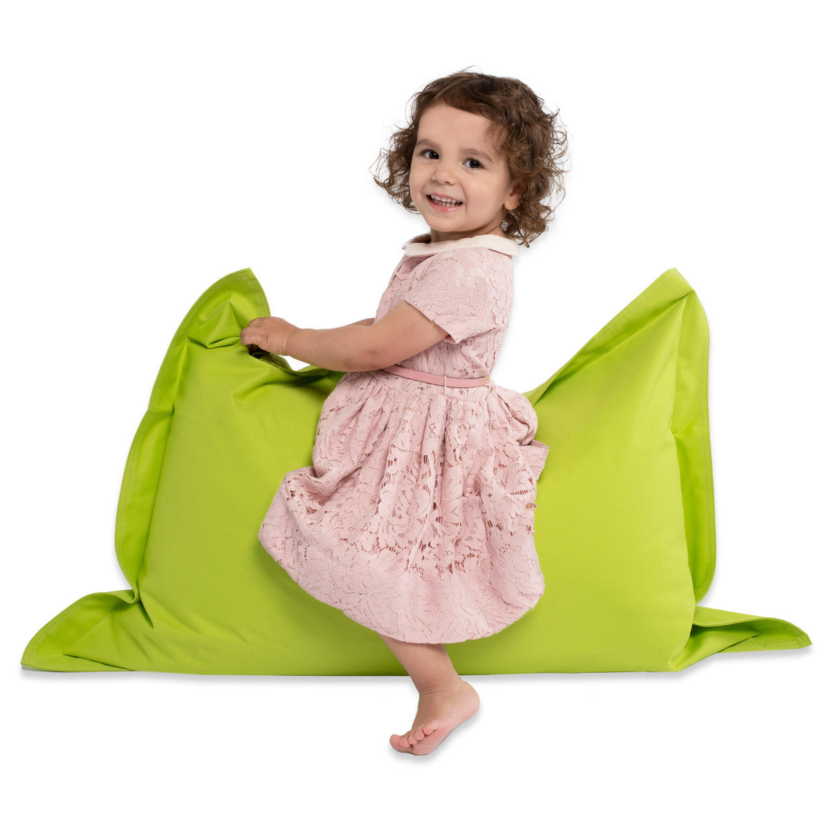 SITZSACK XXL 2er Set "Square" + "BeBi" - Hellgrün, Textil (140/25/180cm) - Green Bean