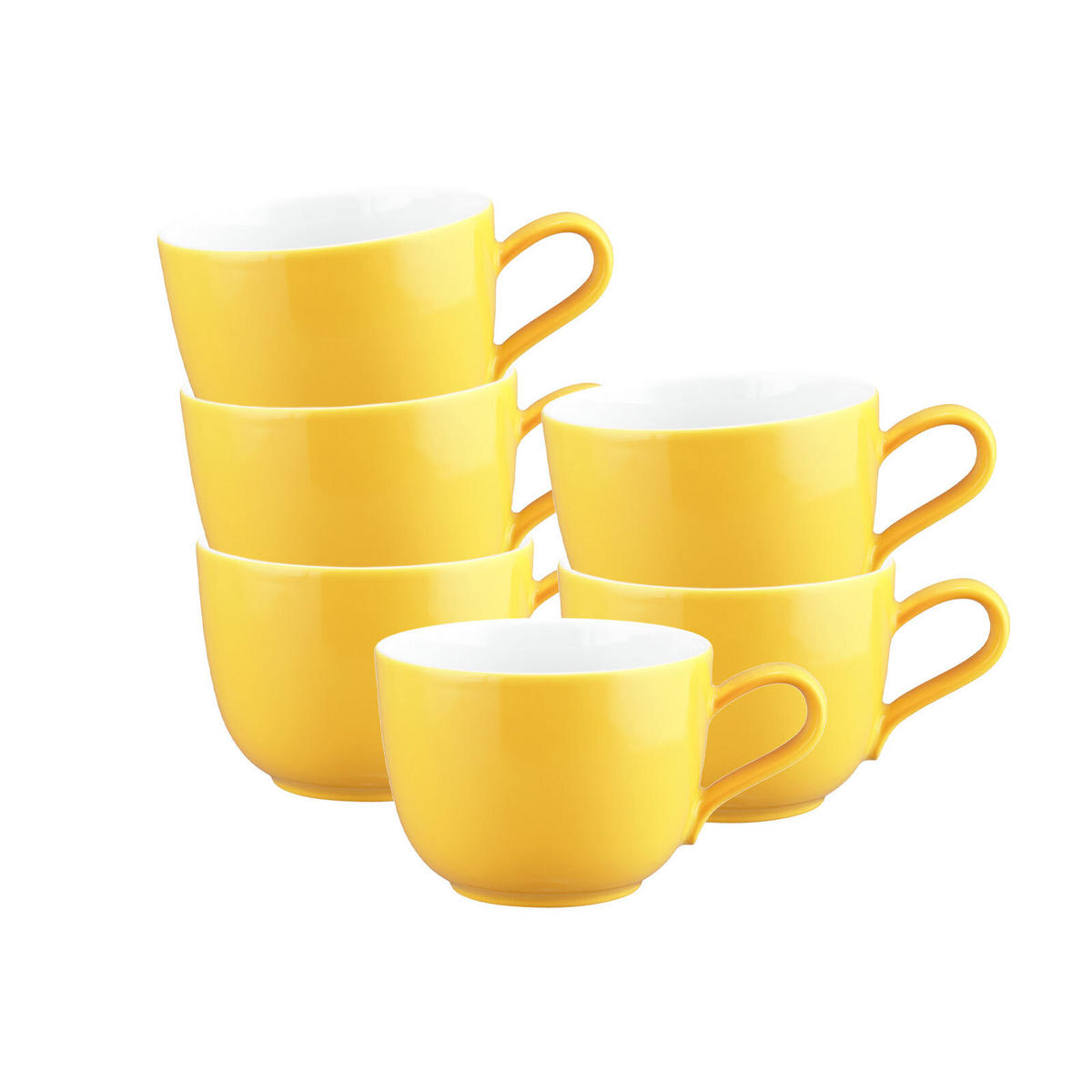 KAFFEETASSEN Liberty Pure Colors Yellow Glow 260 ml 6er Set - Gelb, Keramik (0.26L) - Seltmann Weiden