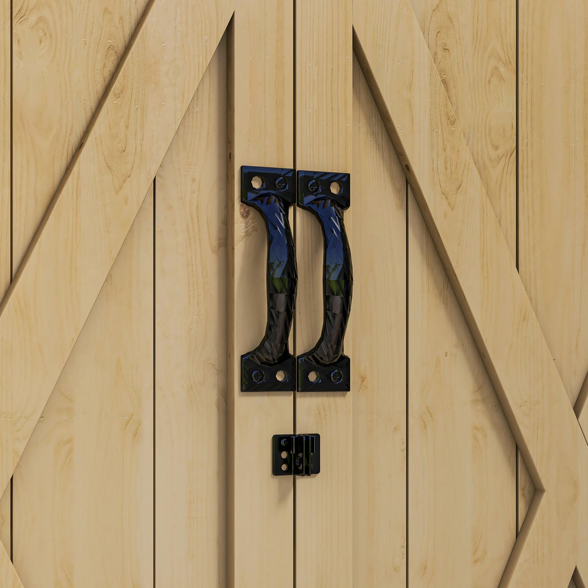 GARTENSCHRANK, Wetterfester Geräteschuppen, Doppeltür, für Garten Balkon, Holz, Natur - Fichtefarben, Holz (88/90/77.5cm) - Outsunny