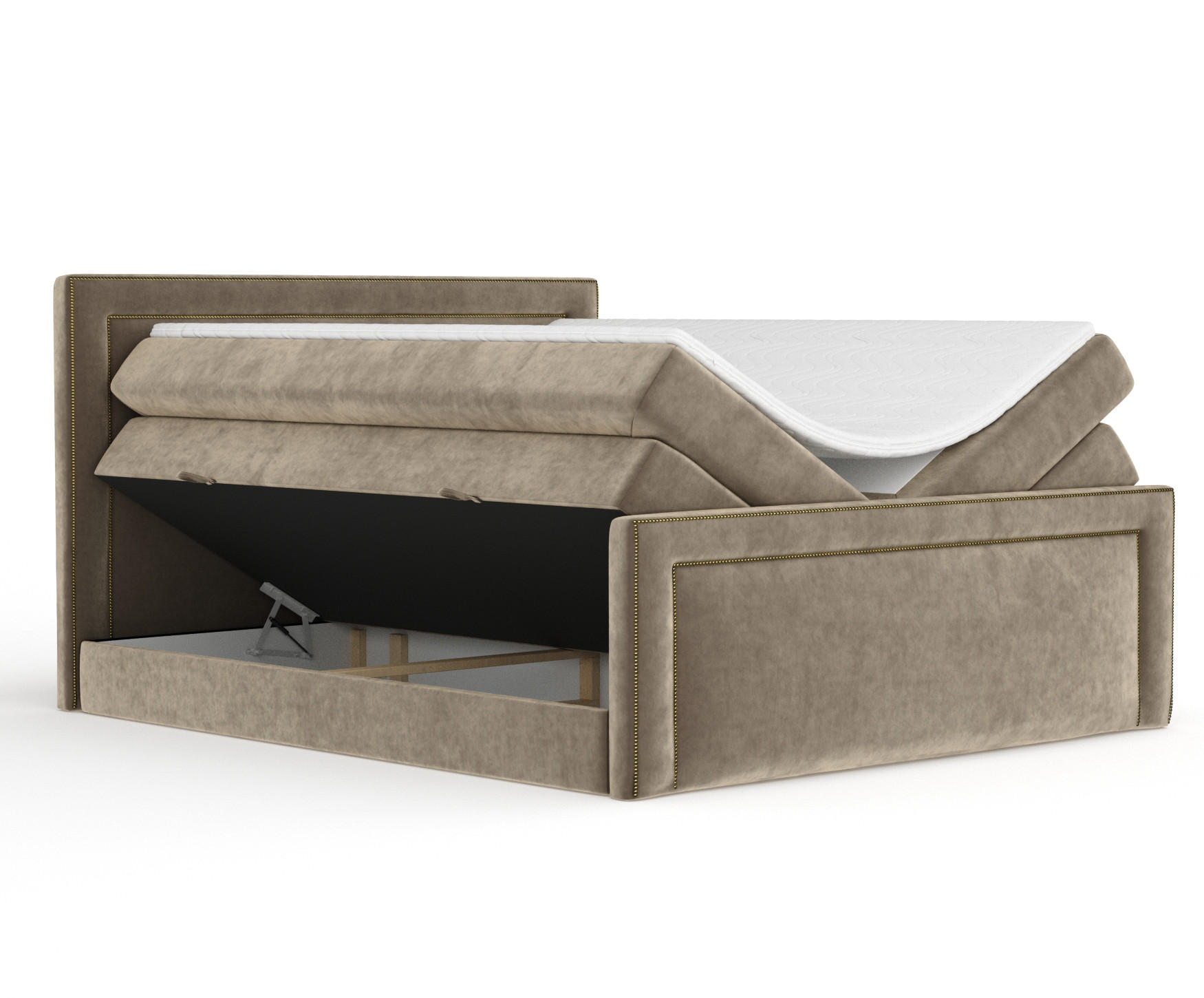 BOXSPRINGBETT Luxora Braun 200/200 cm - Schwarz/Braun, Holz/Holzwerkstoff (200/200cm) - Maison de Reve