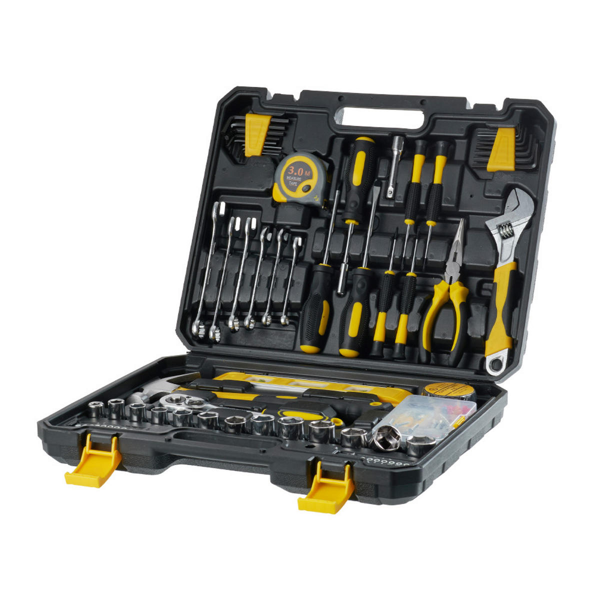WERKZEUGSATZ 108-tlg. in Gelb/Schwarz Haushalts-Werkzeugset im Koffer aus Metall - Gelb, Metall (31/40.5/8cm) - Livingandhome