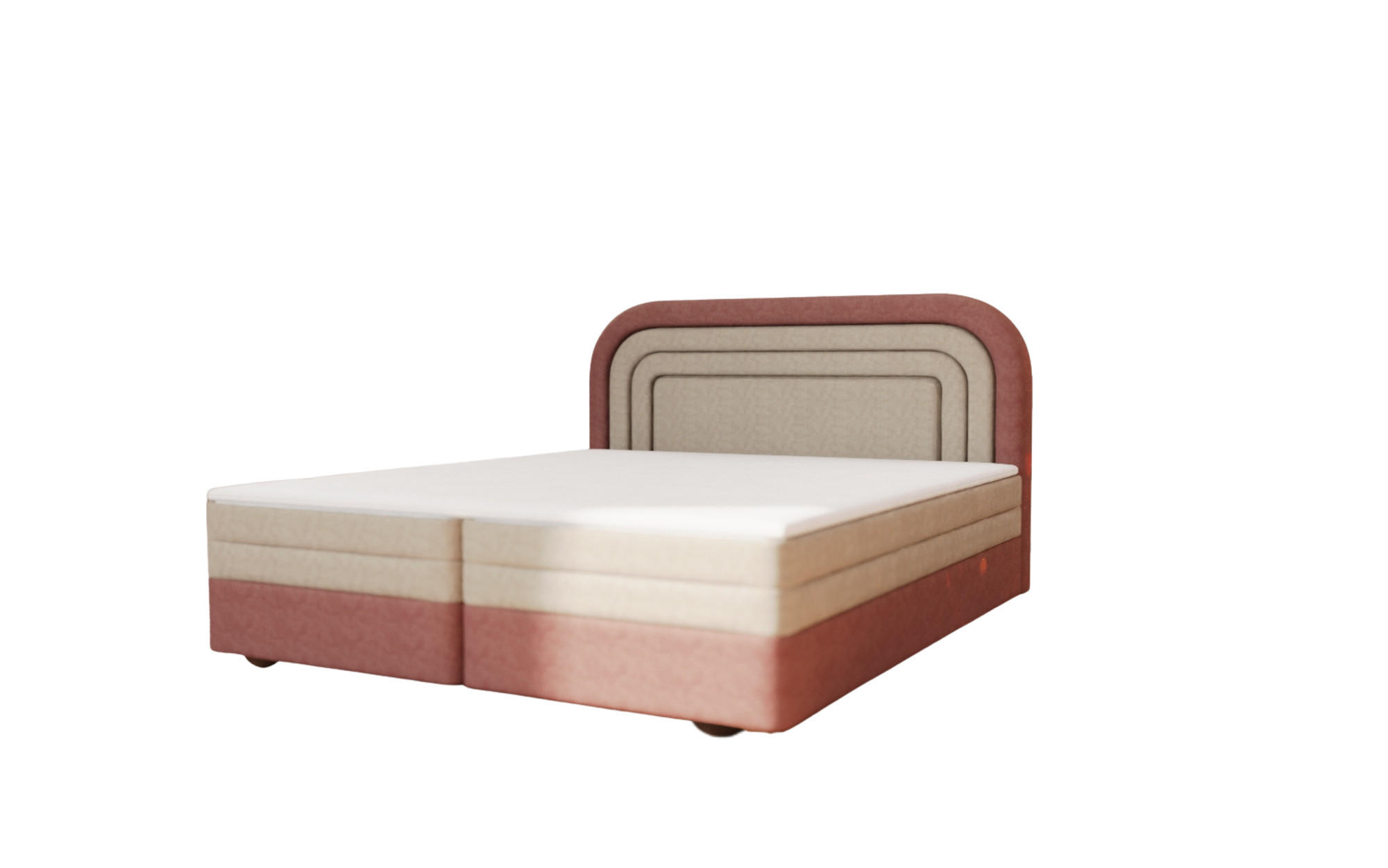 KONTINENTALBETT - Boxspringbett Nest 180x200 - Rosa - Aragon 69 + Aragon 03 - Rosa/Kieferfarben, Holzwerkstoff/Textil (180/200cm) - Möblo