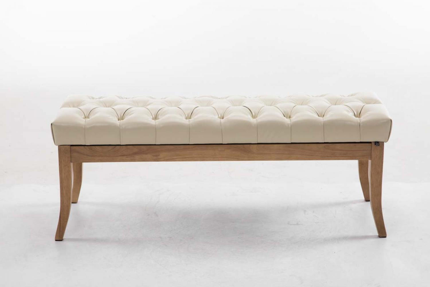 SITZBANK 120/38 cm Kunstleder Creme - Creme/Naturfarben, Holz/Textil (120/46/38cm) - CLP
