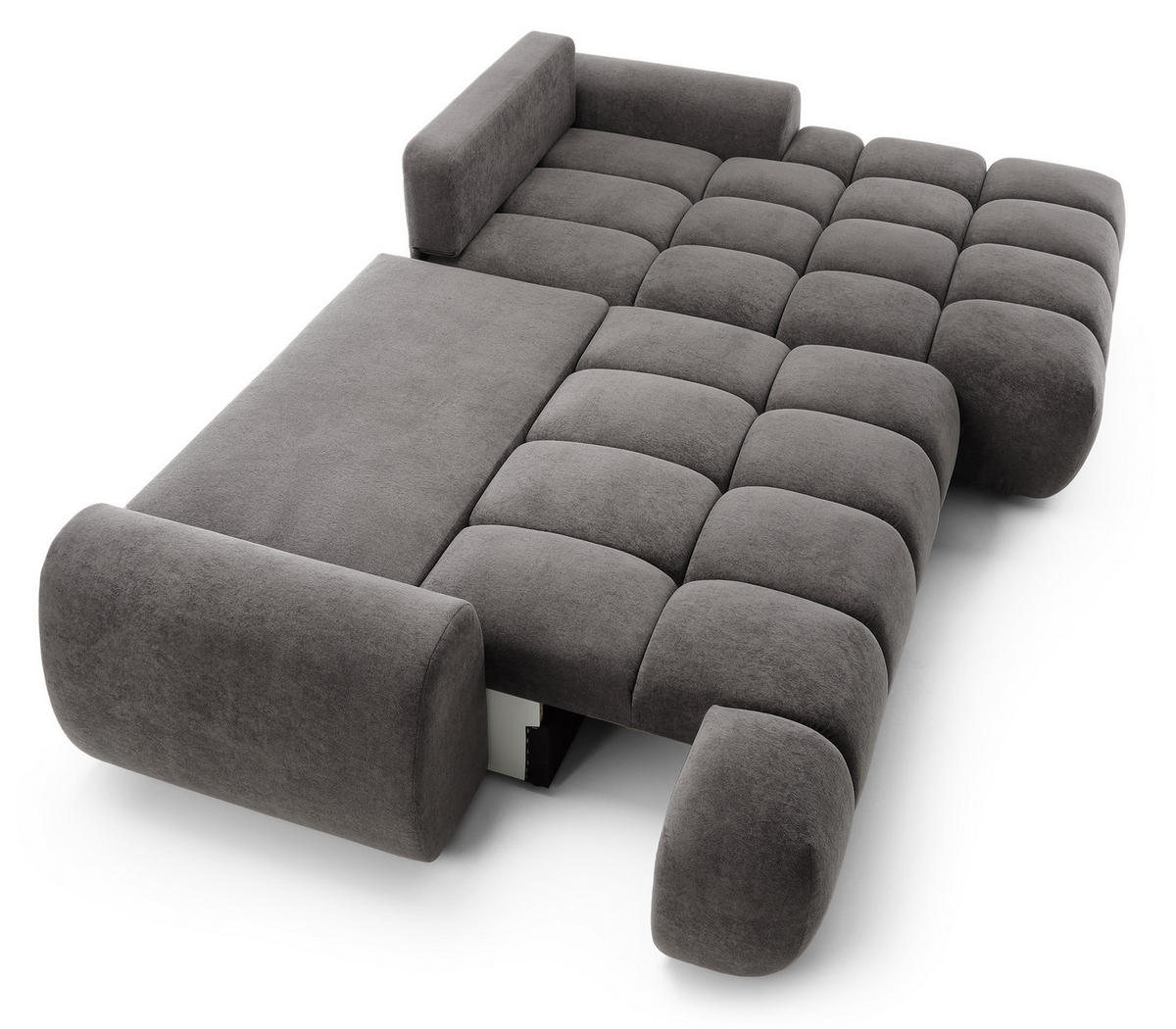 ECKSOFA 280 cm Valerio mit Bettkasten, 280 cm, Rechts, Schlaffunktion, Grau - Grau, Holz (177/280cm) - Emporius