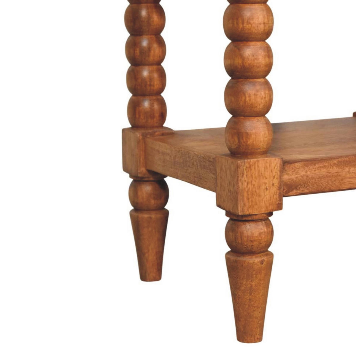 NACHTKASTEN Spindel, 1 Schublade und Offenes Regal, Hellbraun - Hellbraun/Messingfarben, Holz/Metall (45/60/35cm) - Artisan Furniture