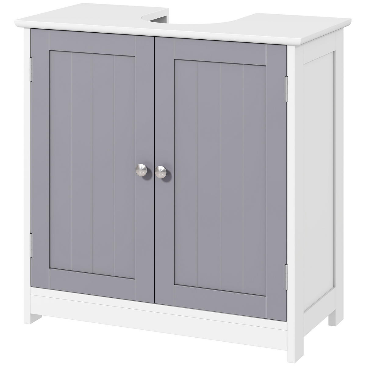 WASCHBECKENUNTERSCHRANK Grau und Weiß 1 Stück - Grau, Kunststoff (60/60/30cm) - GiPP