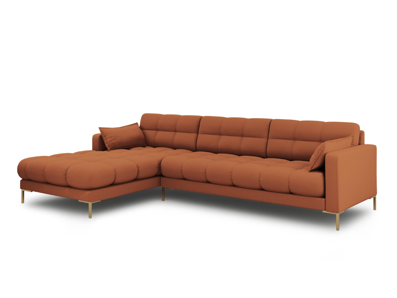 ECKSOFA links Mamaia aus strukturiertem Stoff ziegelstein 5 Sitzplätze - Braun, Textil (185/293cm) - Micadoni
