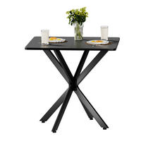 BEISTELLTISCH 80/80/75 cm in Schwarz mit X-Gestell und höhenverstellbaren Füßen - Schwarz, Holzwerkstoff (80/80/75cm) - Flora Grace
