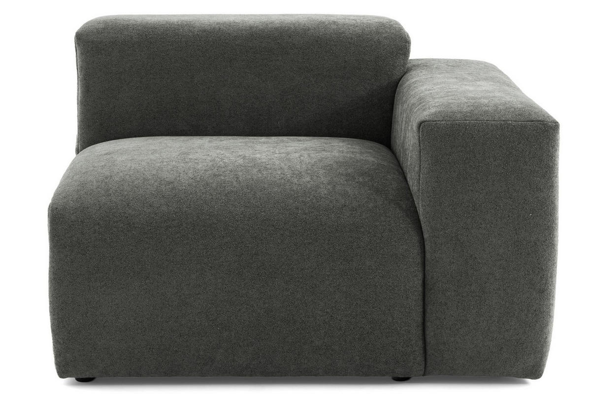 4-SITZER modulares Ecksofa HEAVEN SET 2 Links, Breite 300 cm Webstoff Dunkelgrau - Dunkelgrau/Schwarz, Holz/Kunststoff (300/245cm) - Muffo