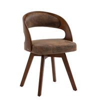 STUHL 2er-Set Esszimmerstuhl,360° drehbar,Massivholzrahmen,Mikrofaser,Dunkelbraun - Dunkelbraun, Holz (44/72/41cm) - LVHOM