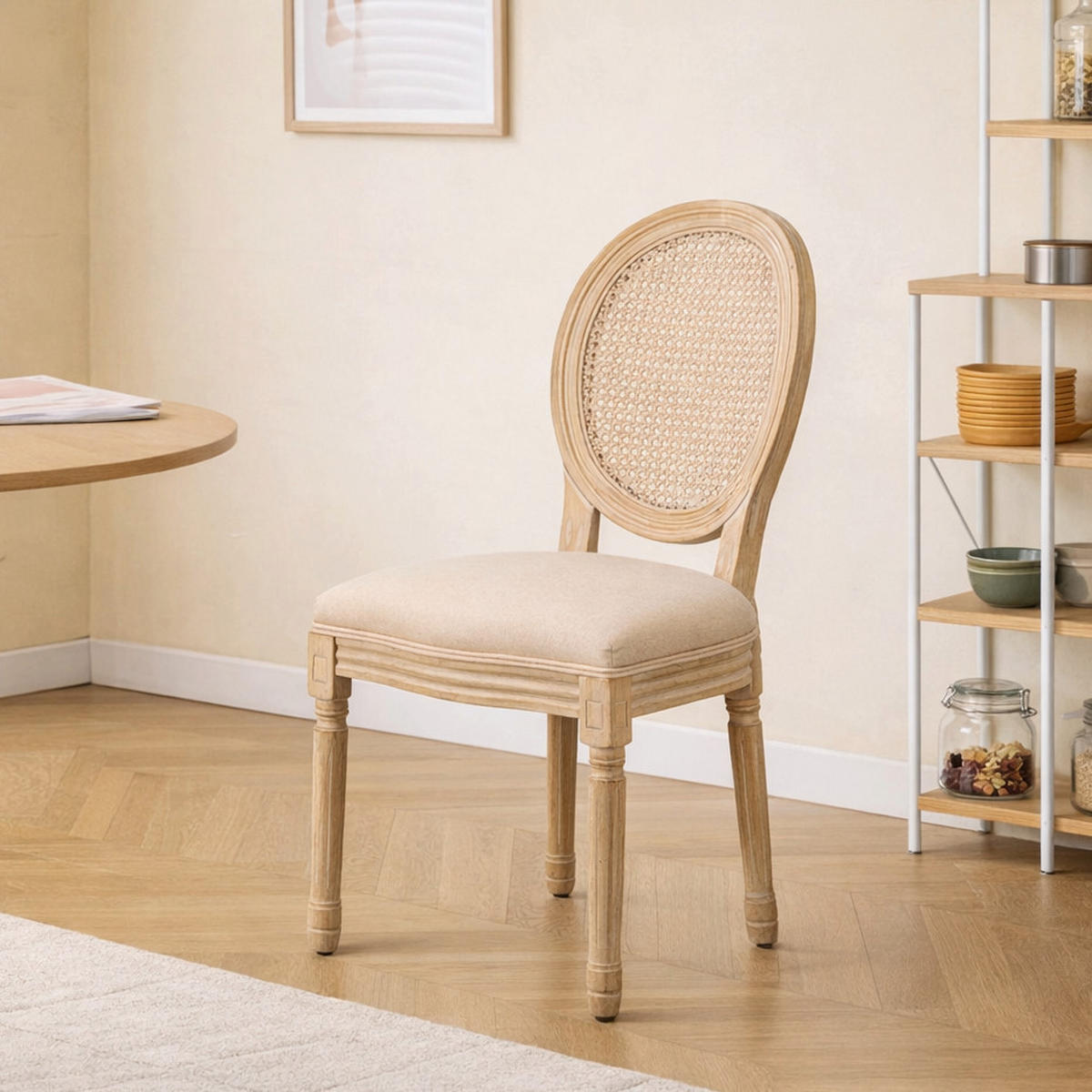 STUHL 2er-Set Holz Beige - Beige, Holz (50/95/58cm) - Nordlys