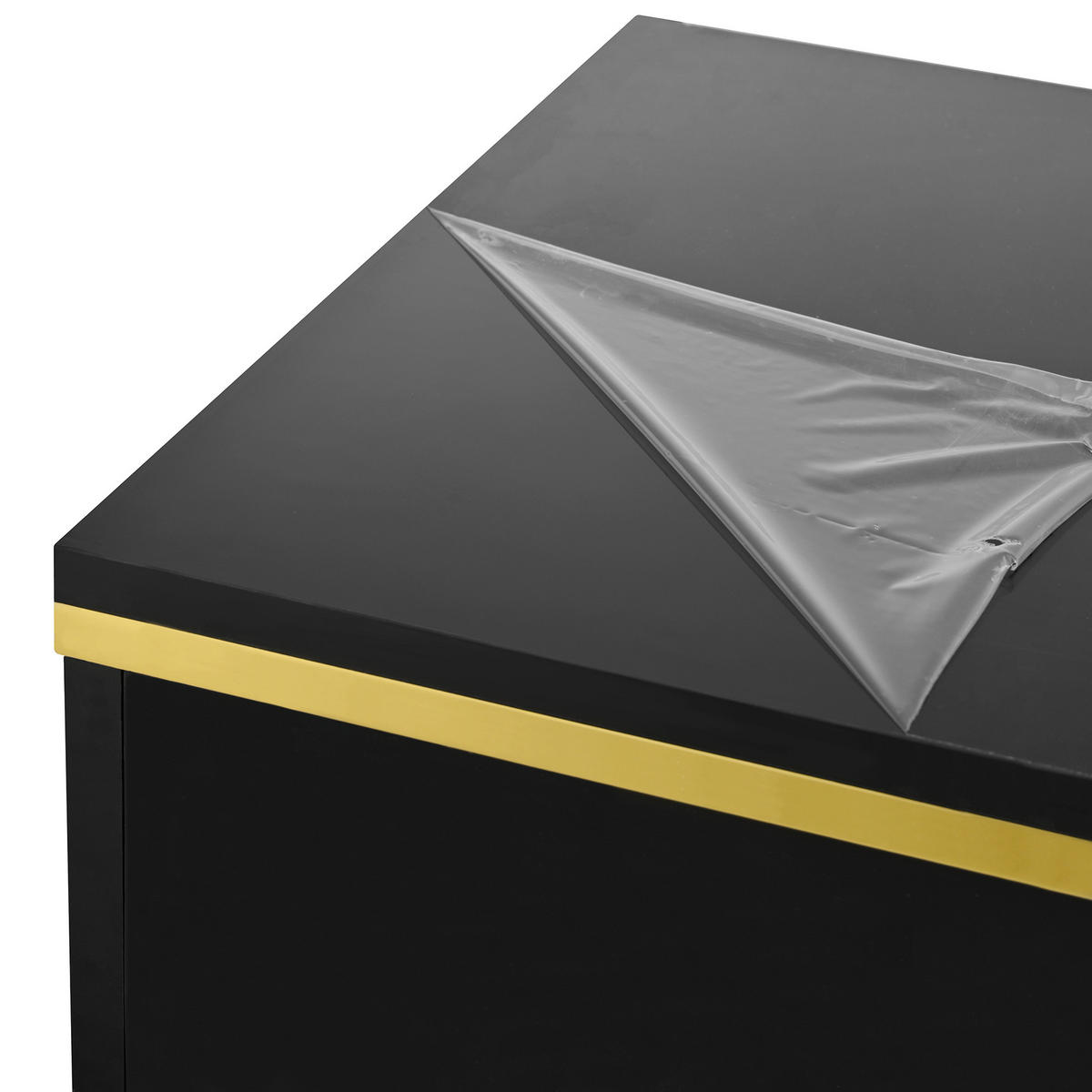 COUCHTISCH 100/50/36 cm Schwarz aus Holzwerkstoff mit beidseitigen Schubladen und Hochglanzoberfläche - Schwarz, Holzwerkstoff (100/50/36cm) - OKWISH