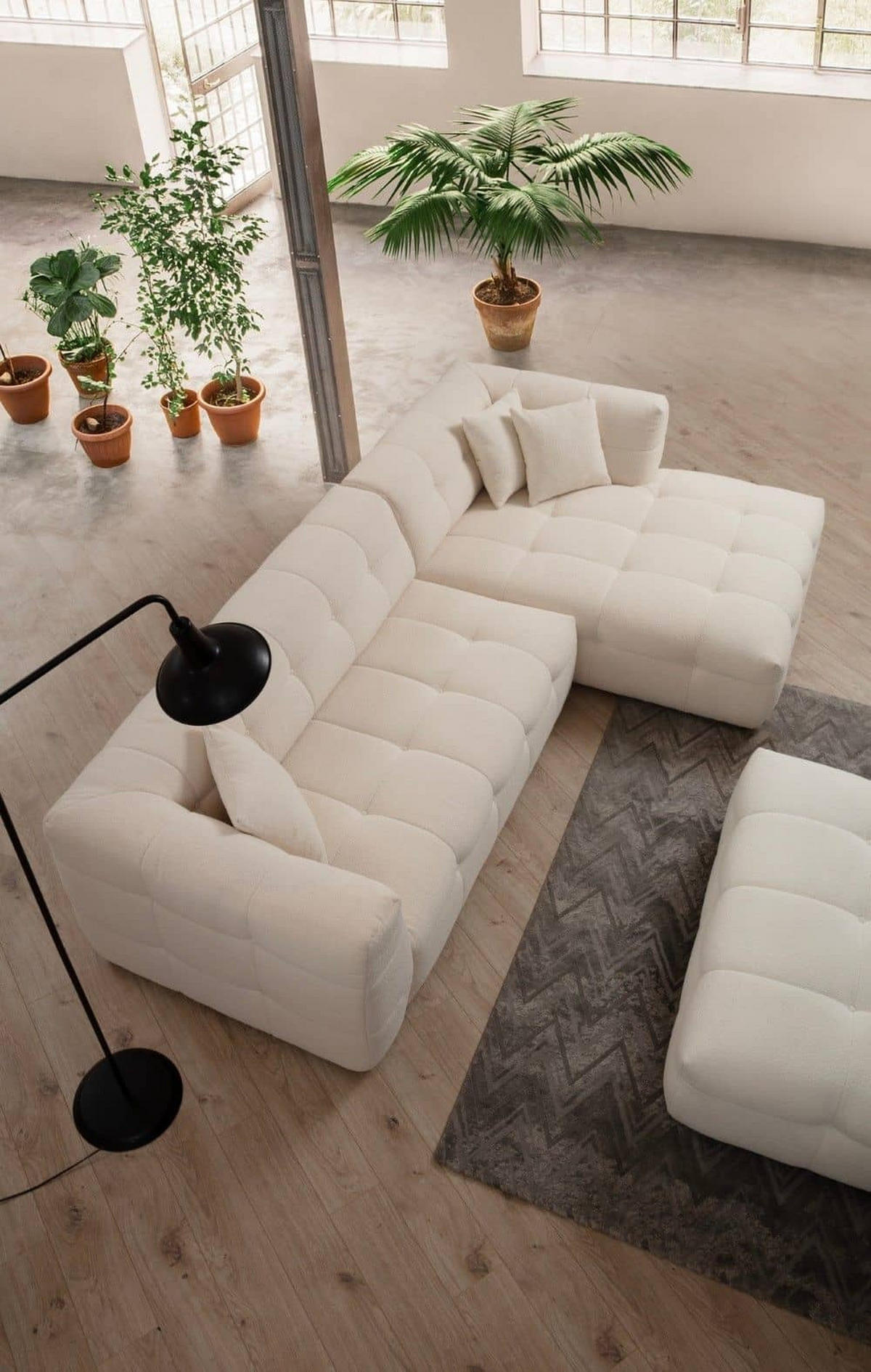 ECKSOFA modernes Design - Beige/Schwarz, Holz/Kunststoff (150/300cm) - myHomelando