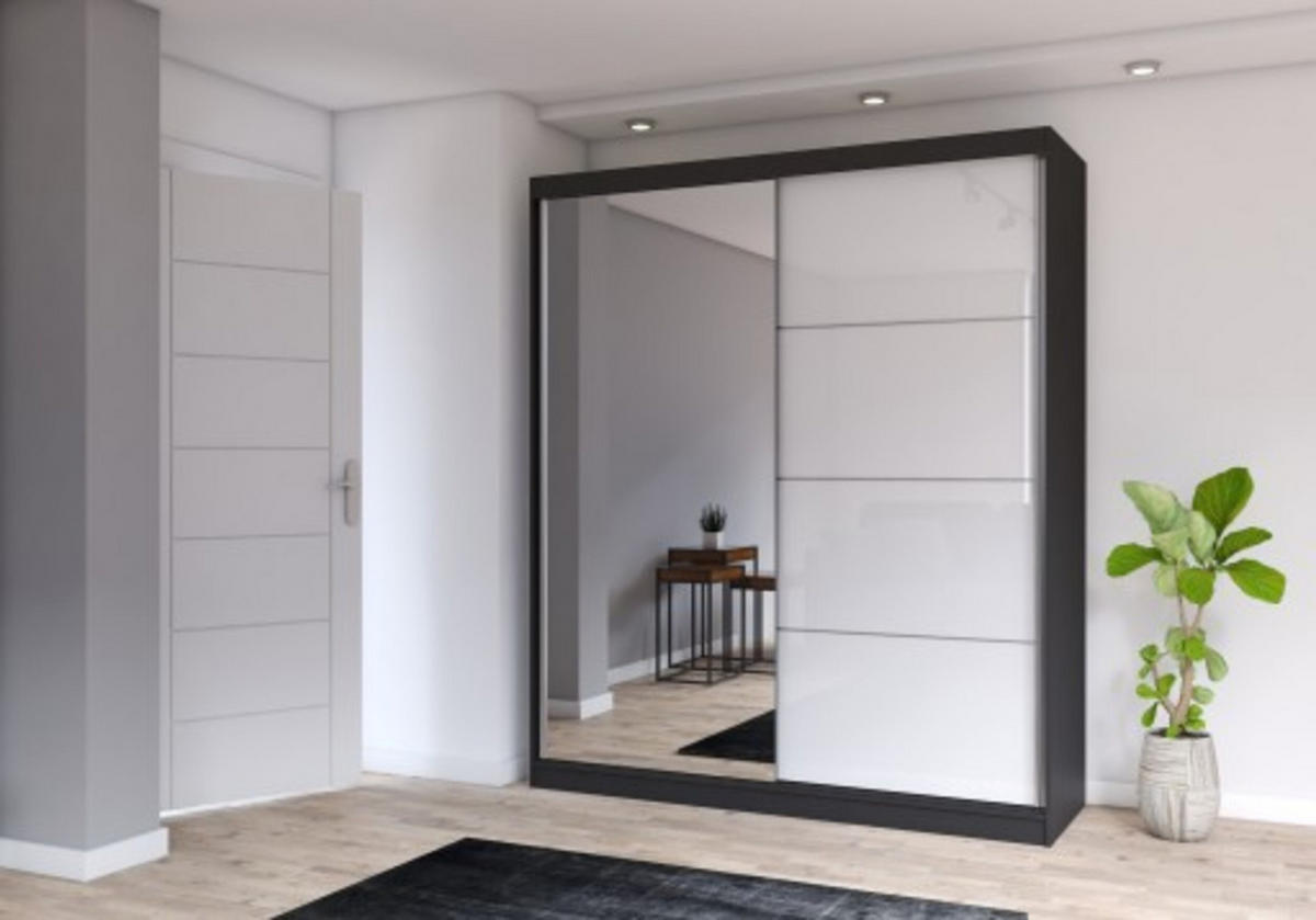SCHIEBETÜRENSCHRANK - Ben 35s (Schwarz, 233 cm) - Schwarz, Holzwerkstoff (233/218/61cm) - Möblo