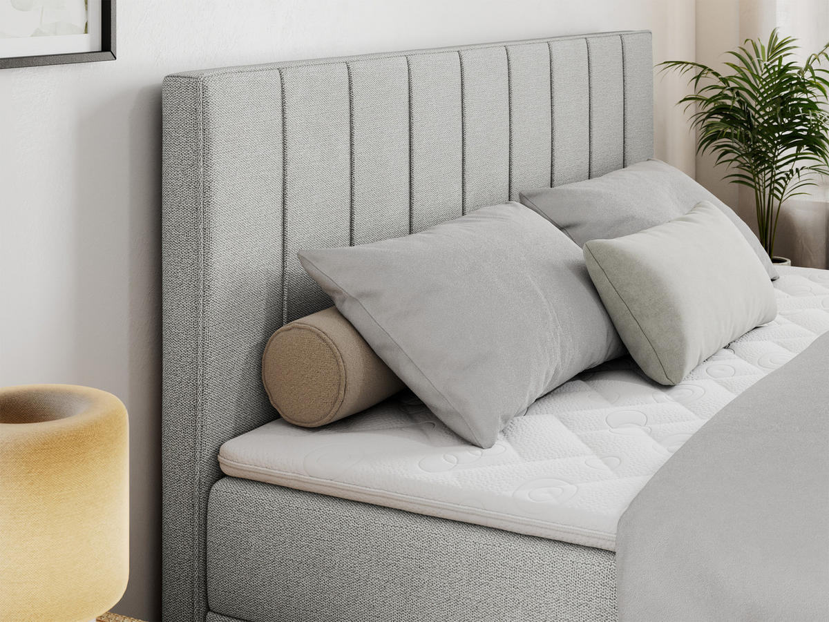 BOXBETT ALLY 200/200 Hellgrau Struktur - H3 - Hellgrau, Holz/Textil (200/200cm) - MKS