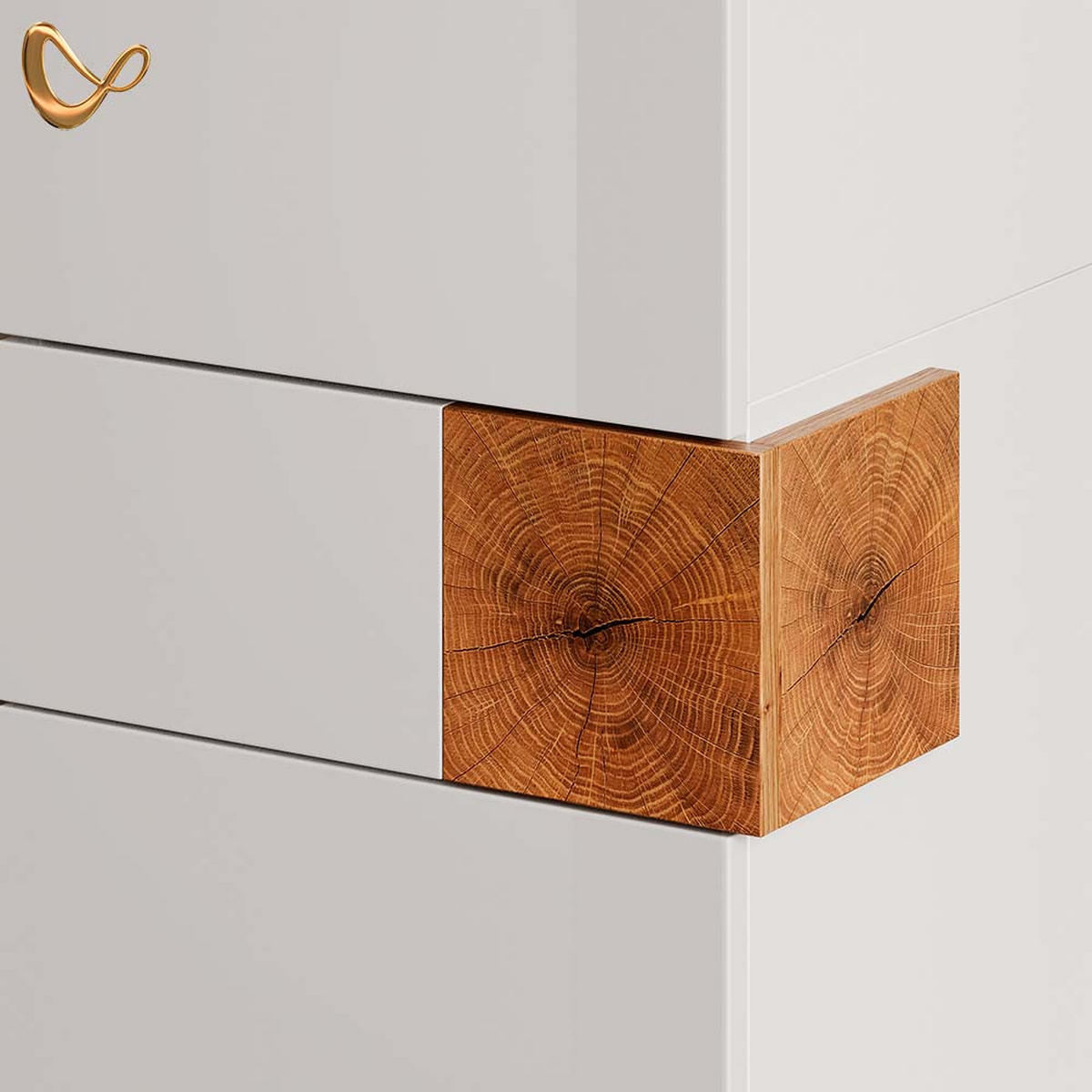 BADMÖBEL-SET Tanaro Weiß 3 Teile, mit Hochschrank - Weiß/Eiche Artisan, Holzwerkstoff (73/64/37cm) - Livinity®