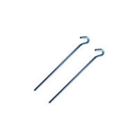 ERDHAKEN Taurus zur Rosenbogen-Befestigung - 2er Set - 30 cm, stahl verzinkt - Silberfarben, Metall (0.4/30/0.4cm) - TPFGarden