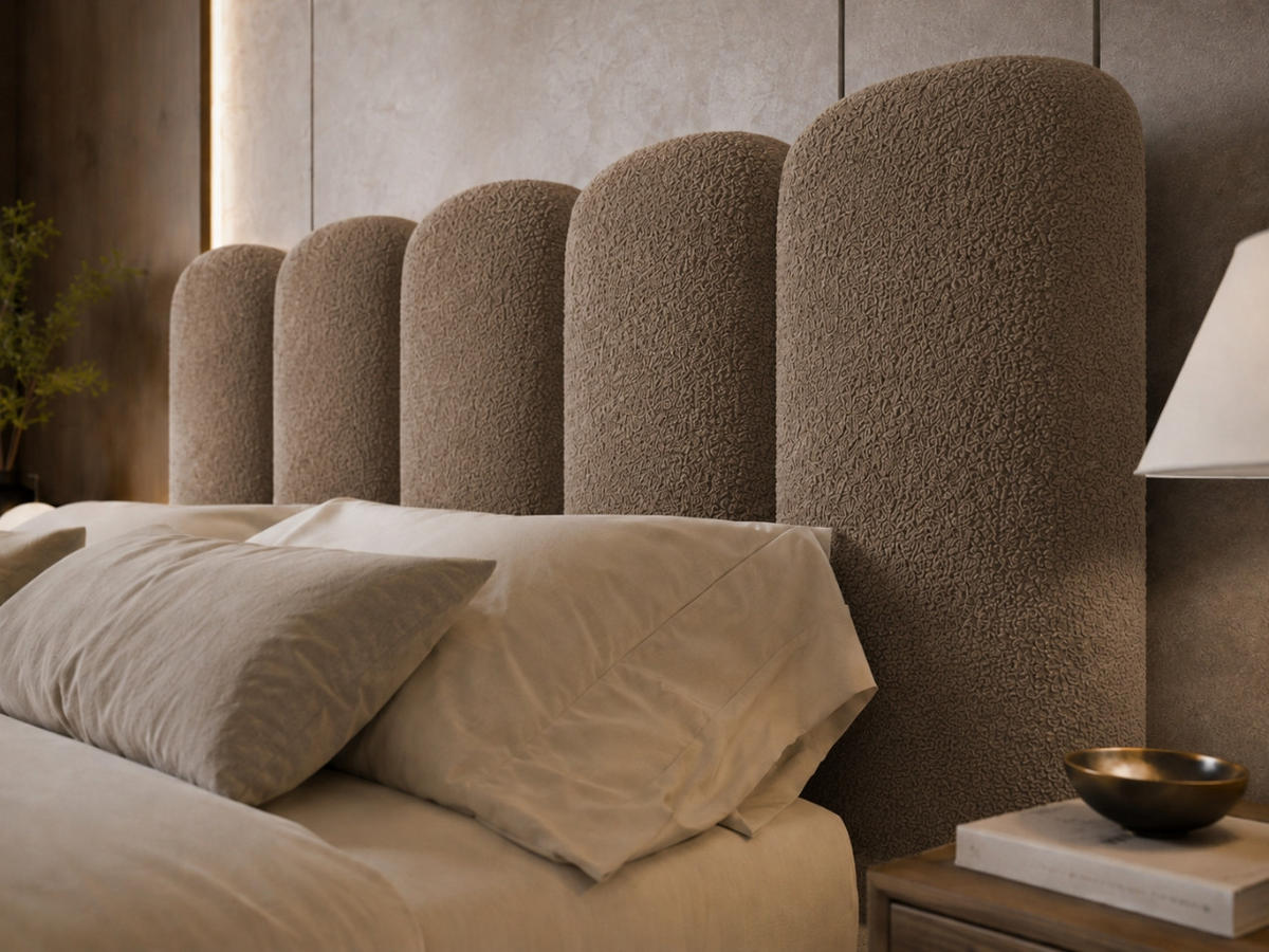 POLSTERBETT TEDDY 120x200 cm in Braun, gepolstertes Kopfteil, Lattenrost, Bettkasten, Bouclé-Stoff - Braun, Holz/Textil (120/200cm) - EMLAR Home