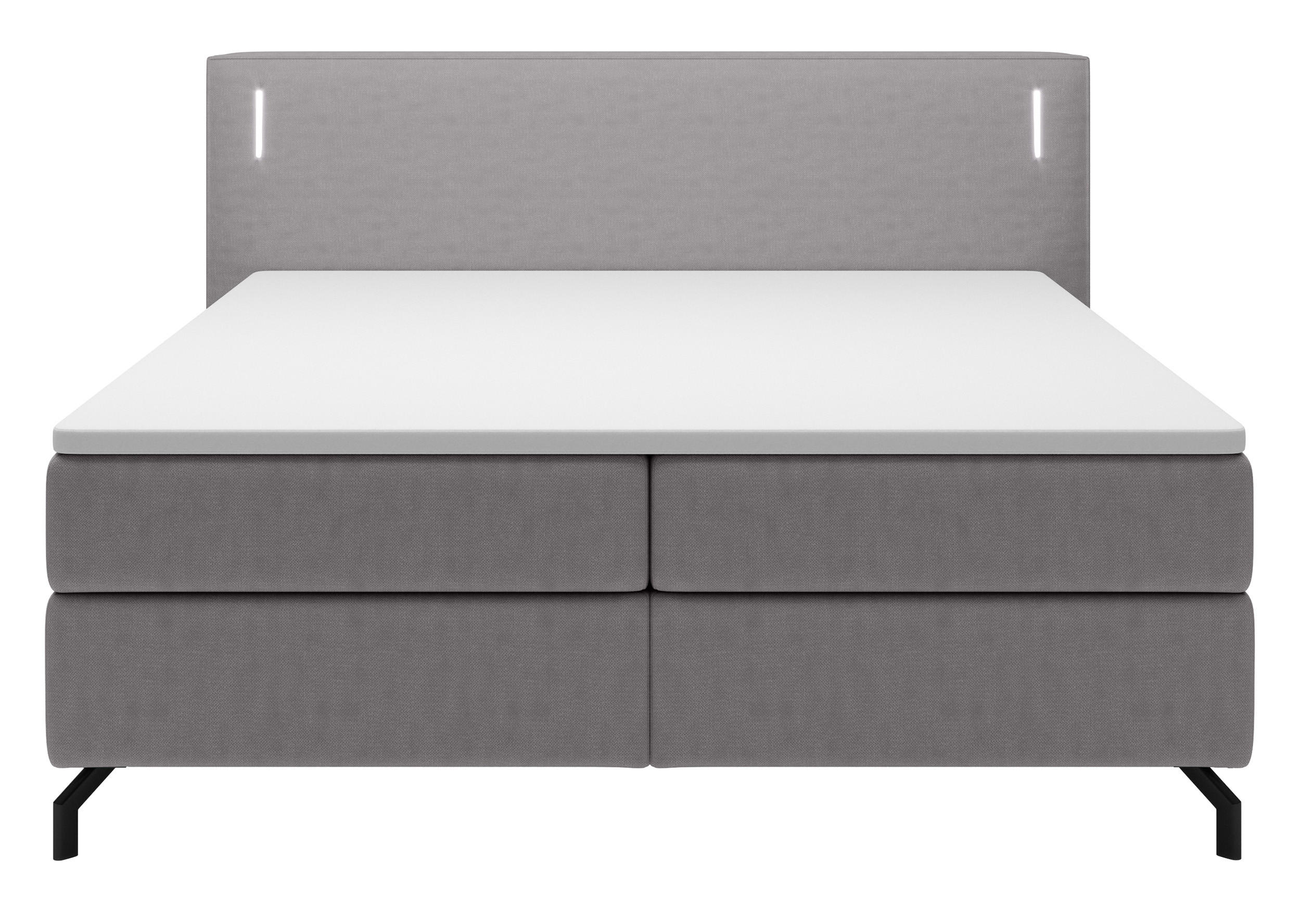 BOXBETT Lanco Grau Velours 140/200 cm - Schwarz/Grau, Textil/Metall (140/200cm) - Selsey