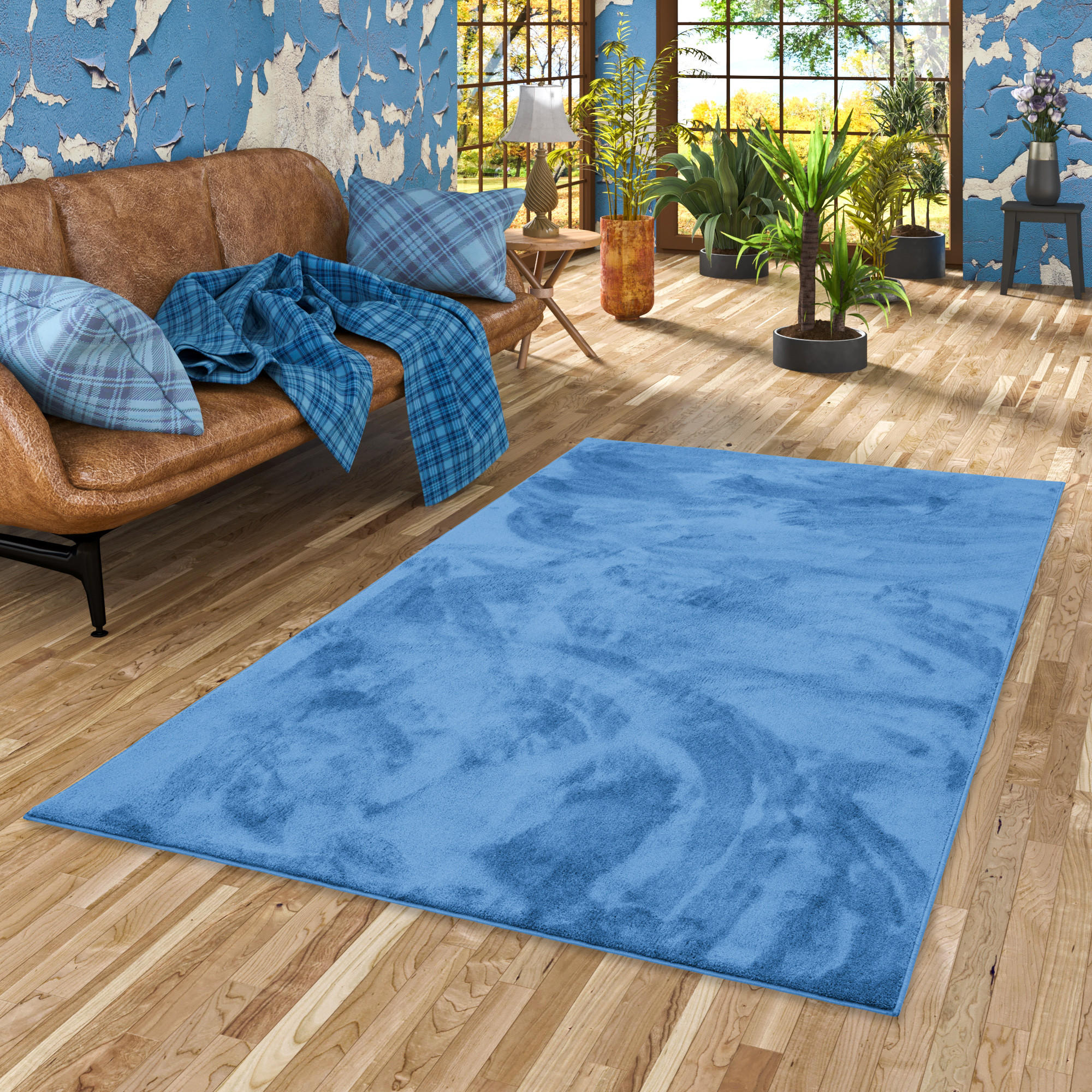 HOCHFLOR LANGFLOR TEPPICH SUPER SOFT MELIA - Blau, Textil (80/150cm) - Pergamon