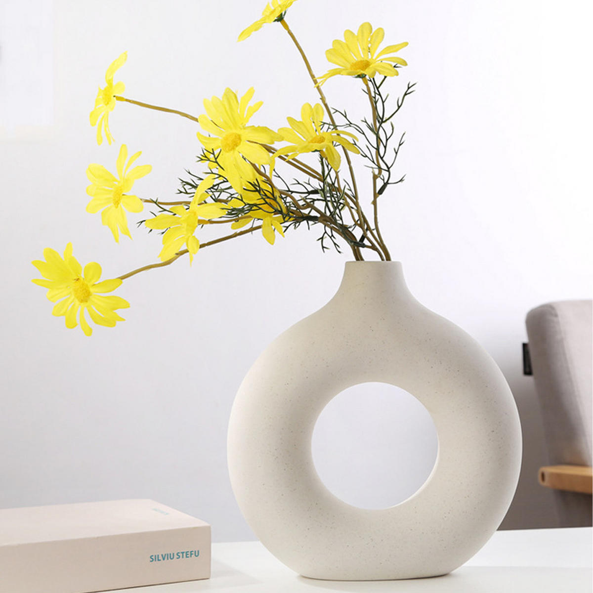 VASE 18 x 19,3 cm Keramik - Ecru, Glas (19.3cm) - LIBRATON
