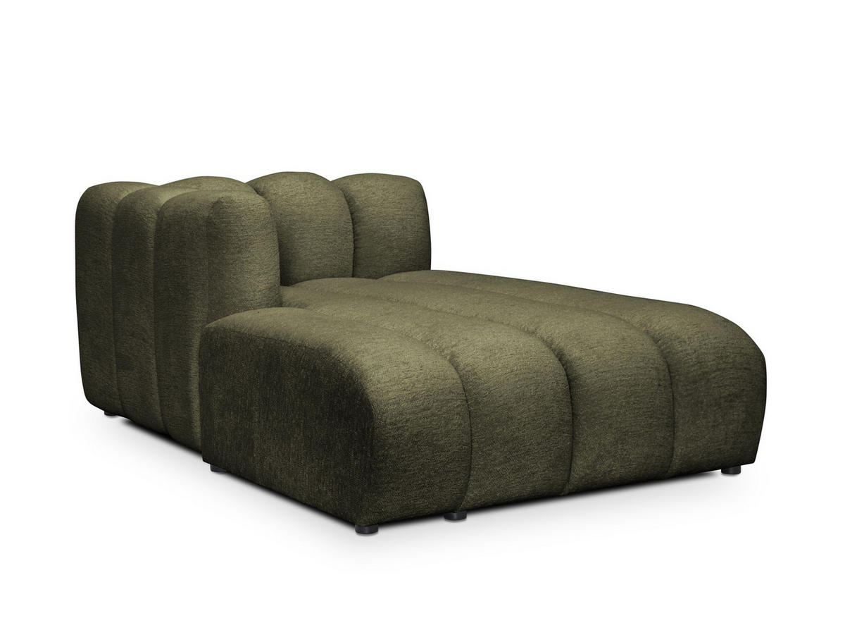 SOFAELEMENT Links Chenille Stoff Grün - Schwarz/Olivgrün, Holzwerkstoff/Kunststoff (179/70/113cm) - Makamii